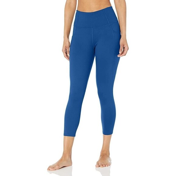 Women Leggings Large High Waist Side Pockets All Day Comfort Navy Blue New - Picture 15 of 16